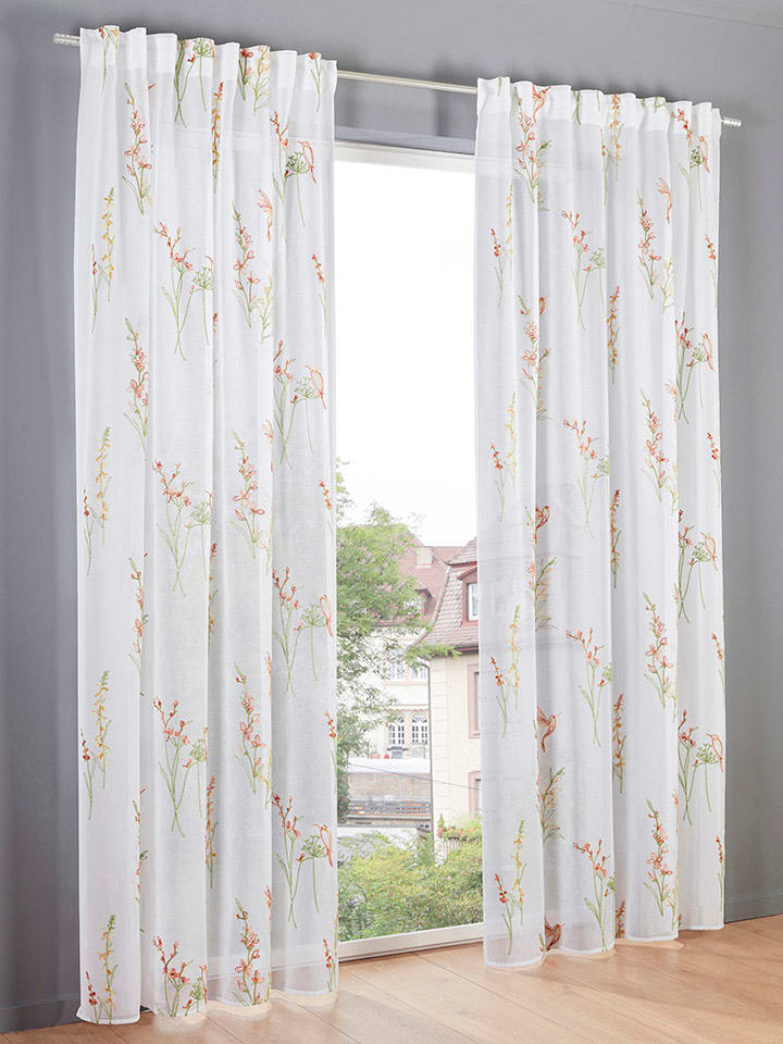 heine home Firanka dekoracyjna w kolorze białym rozmiar: 225x130 cm