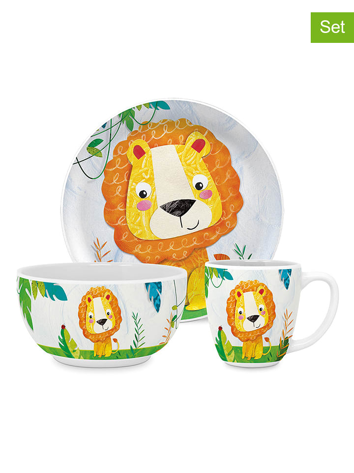 ppd 3-częściowy zestaw "Happy Lion" w kolorze pomarańczowo-zielonym rozmiar: onesize