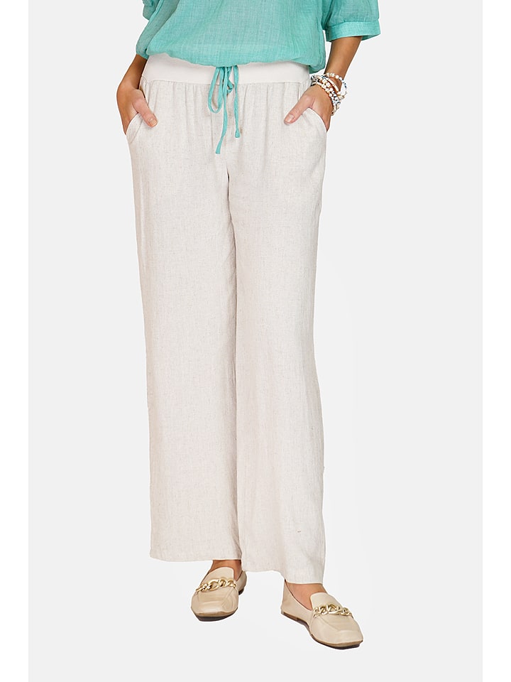 Le Jardin du Lin Spodnie w kolorze kremowym rozmiar: 36