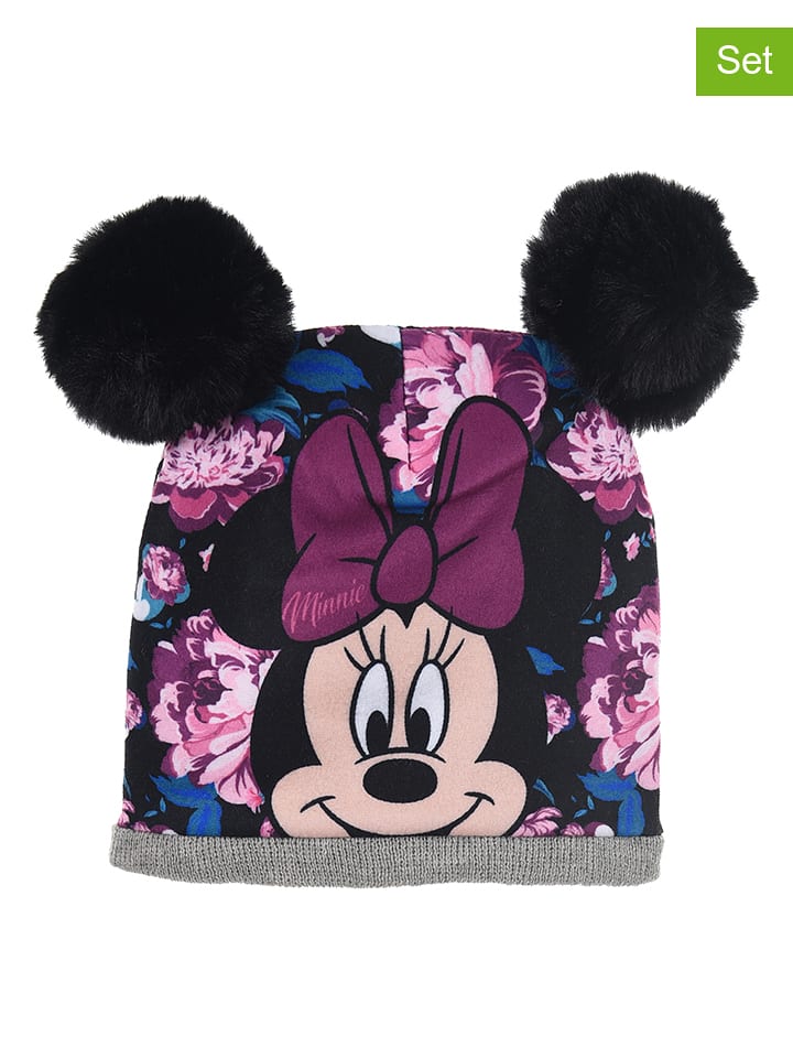 Disney Minnie Mouse 3-częściowy zestaw "Myszka Minnie" w kolorze fioletowo-szaro-czarnym rozmiar: 54 cm