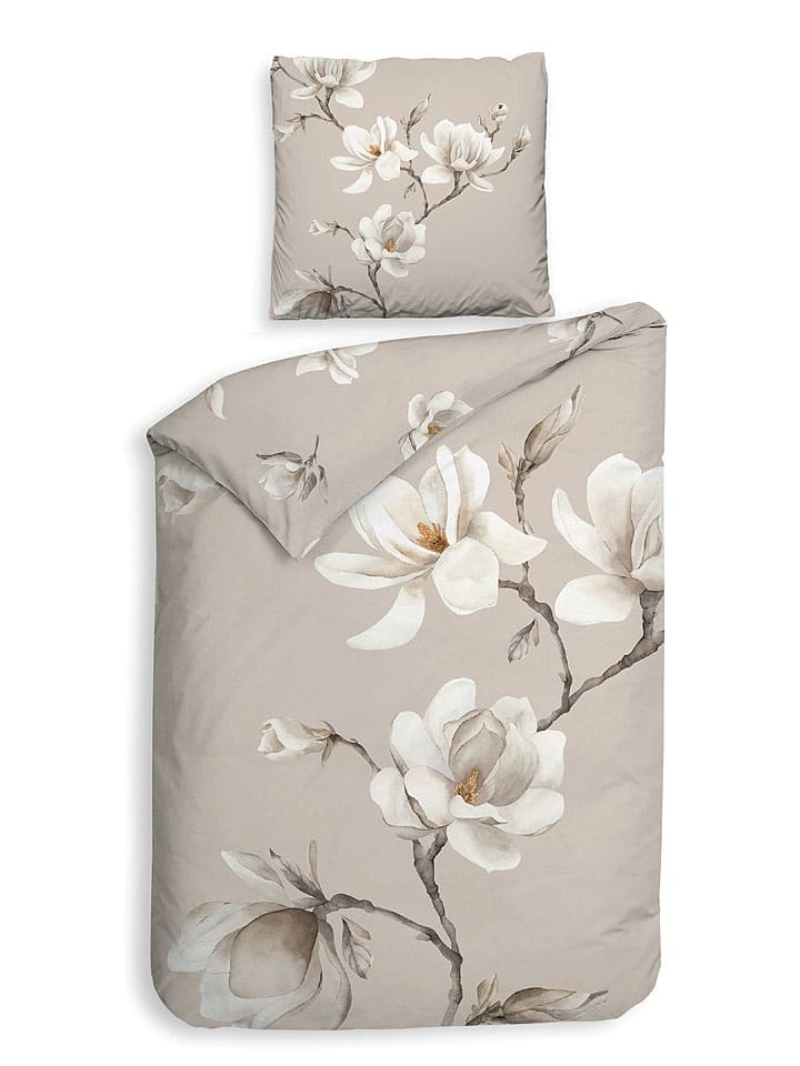 Heckett Lane Komplet pościeli satynowej "Vienna" w kolorze jasnoszarym rozmiar: 140x220 cm