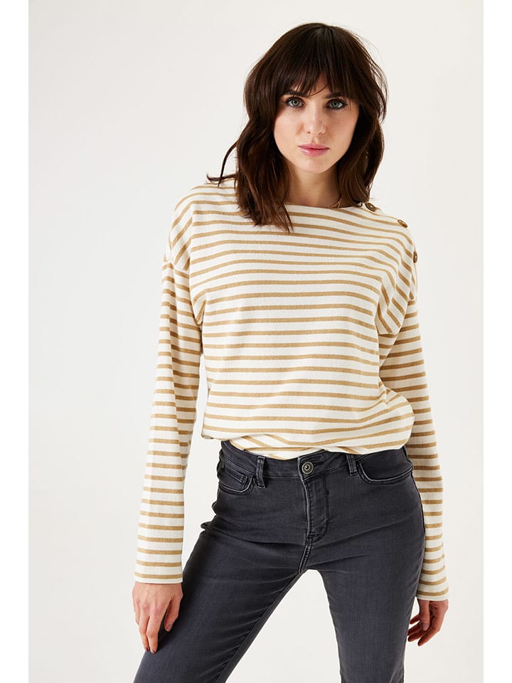 Garcia Sweter w kolorze biało-beżowym rozmiar: L