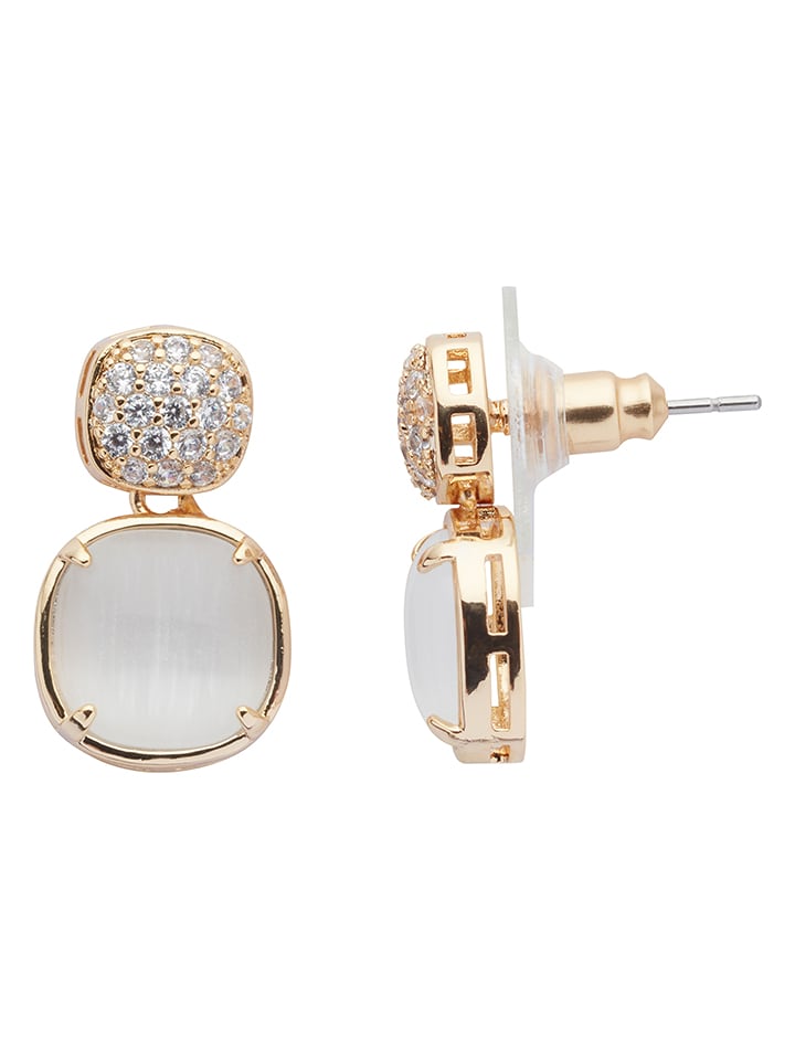 U.S. Polo Assn. Pozłacane kolczyki-wkrętki z kryształami rozmiar: onesize