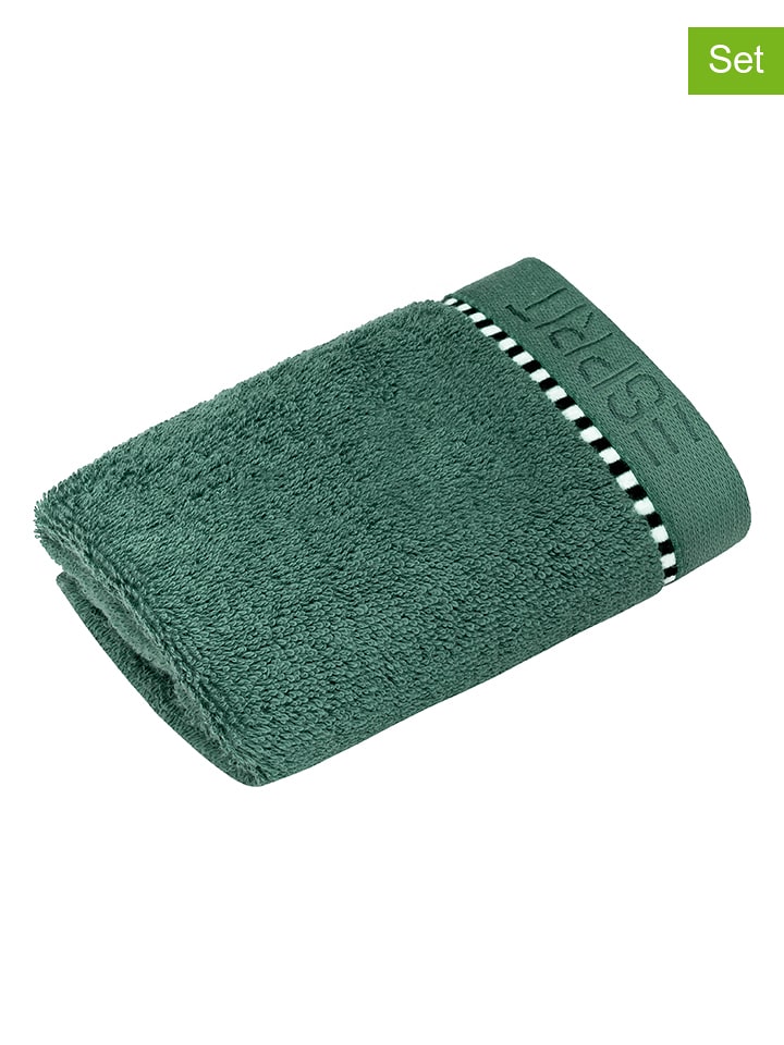 ESPRIT Ręczniki (6 szt.) "Box solid" w kolorze zielonym do mycia rozmiar: 30x30 cm