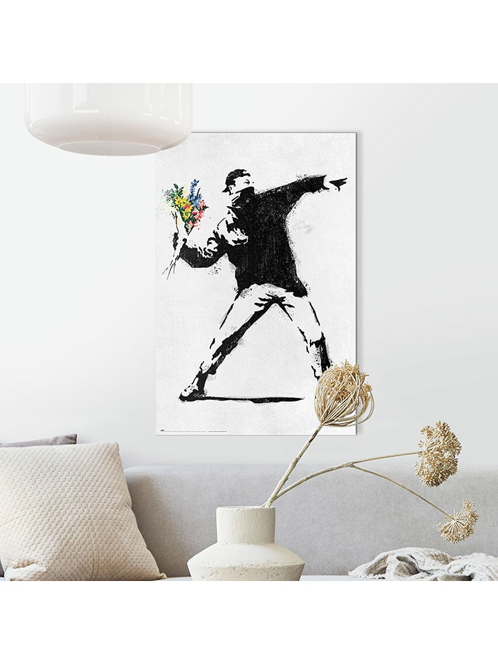 Orangewallz Druk artystyczny "Banksy - the flower thrower" rozmiar: 60x90 cm