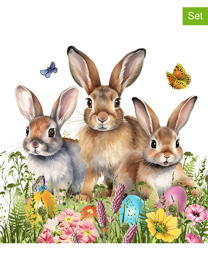 ppd Serwetki (40 szt.) "Easter Hello" w kolorze biało-jasnobrązowym rozmiar: onesize