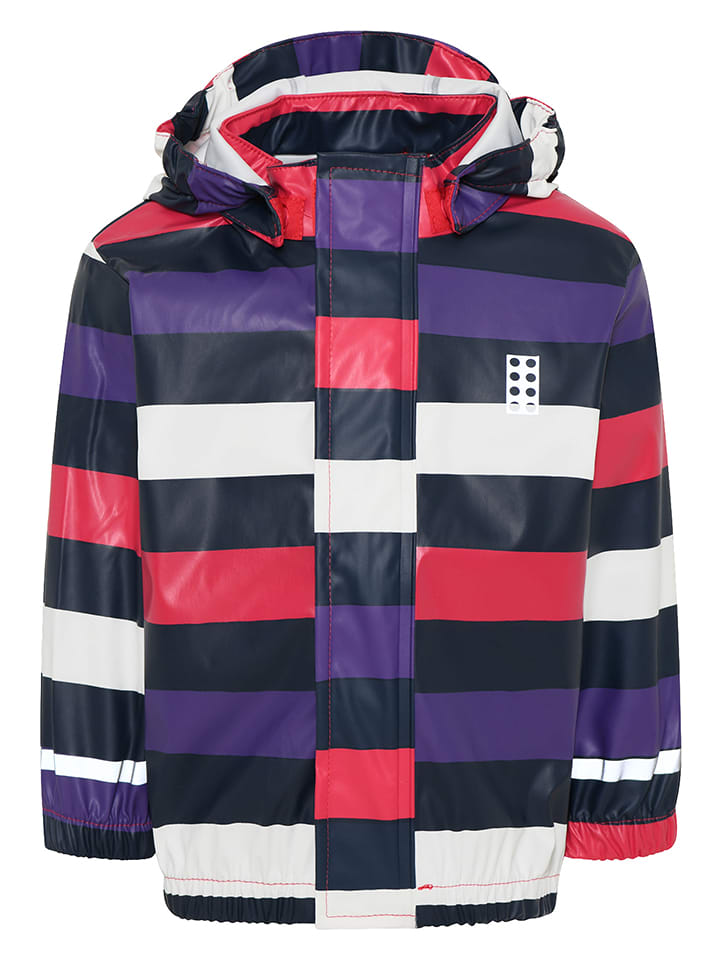 LEGO Kurtka przeciwdeszczowa "Jane" w kolorze granatowo-fioletowo-różowym rozmiar: 80