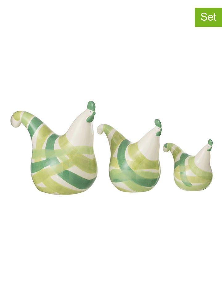 J Line Figurki dekoracyjne (3 szt.) w kolorze zielonym rozmiar: onesize