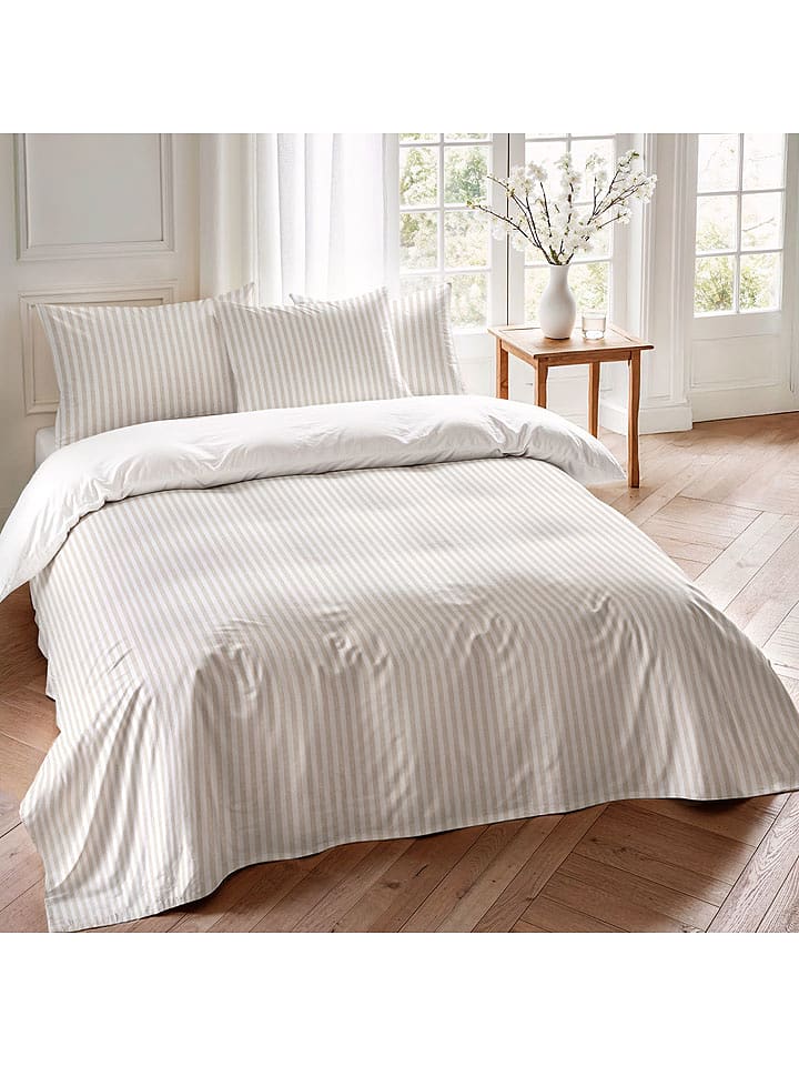 Pierre Cardin Perkalowa poszwa w kolorze beżowym na kołdrę rozmiar: 200x200 cm