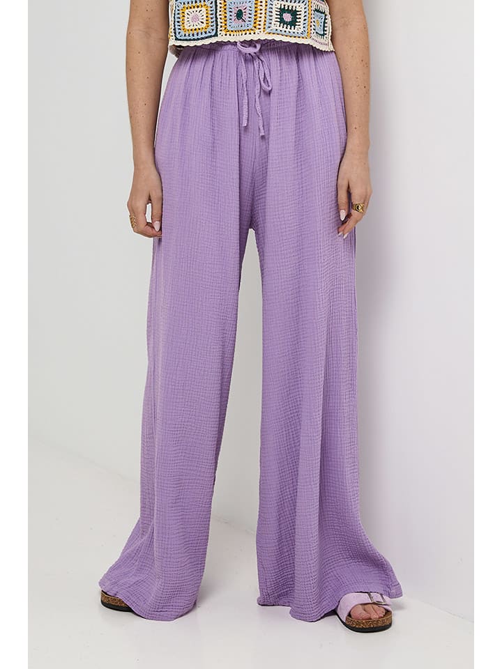 Rodier Lin Lniane spodnie w kolorze fioletowym rozmiar: S/M