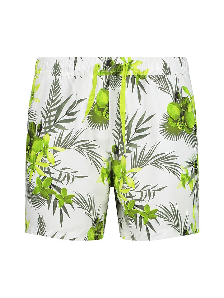 cmp Szorty kąpielowe w kolorze biało-zielonym rozmiar: 48