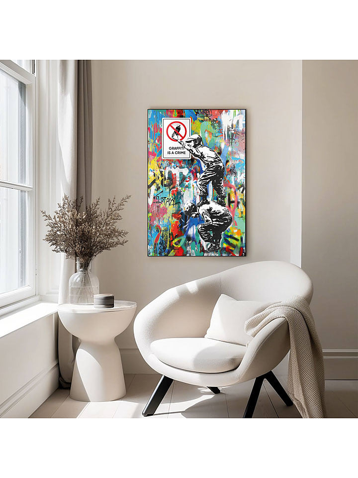 Orangewallz Druk artystyczny "Graffiti Rebellion" w ramce rozmiar: 60x90 cm