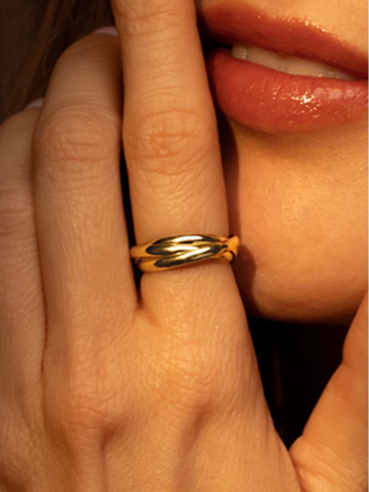 L instant d Or Złoty pierścionek "Saturna" rozmiar: 48