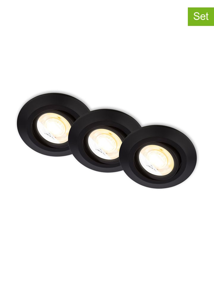 Briloner Lampy wpuszczane LED (3 szt.) w kolorze czarnym - KEE F (A do G) rozmiar: onesize
