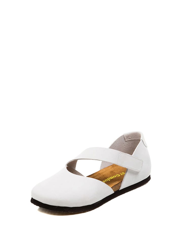 Comfortfusse Skórzane baleriny w kolorze białym rozmiar: 40