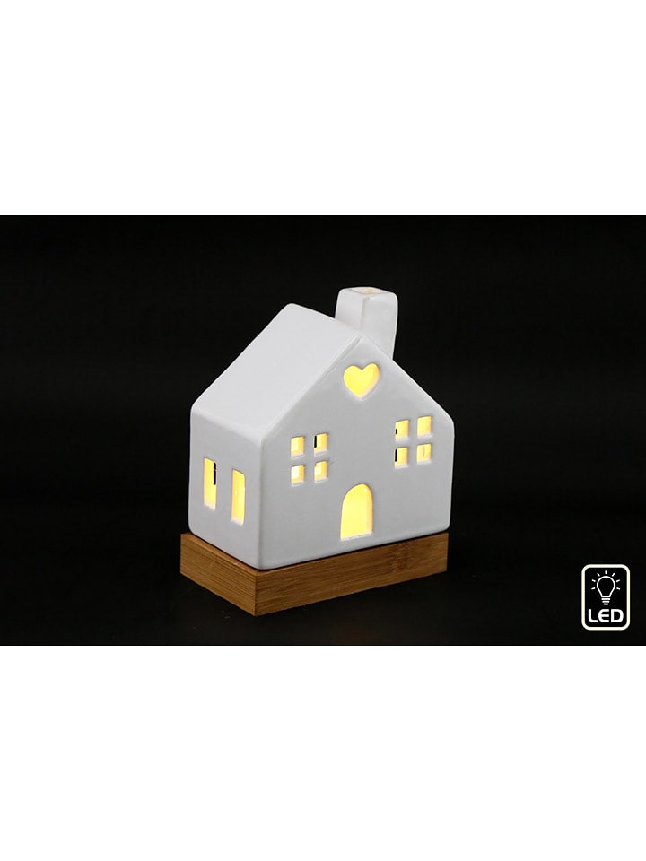 SiL Interiors Lampa dekoracyjna LED "House" w kolorze białym - 11,5 x 14 x 6,5 cm rozmiar: onesize