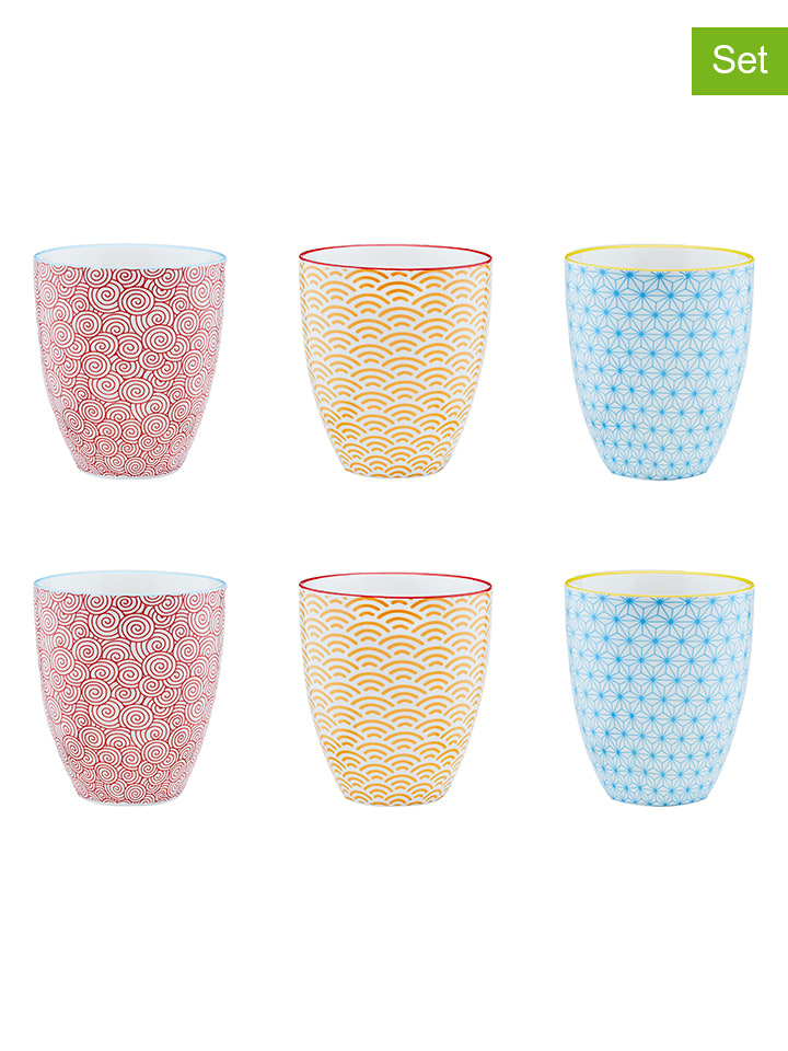 Björn Kubki (6 szt.) "Color" w kolorze czerwonym, żółtym i błękitnym - 300 ml rozmiar: onesize