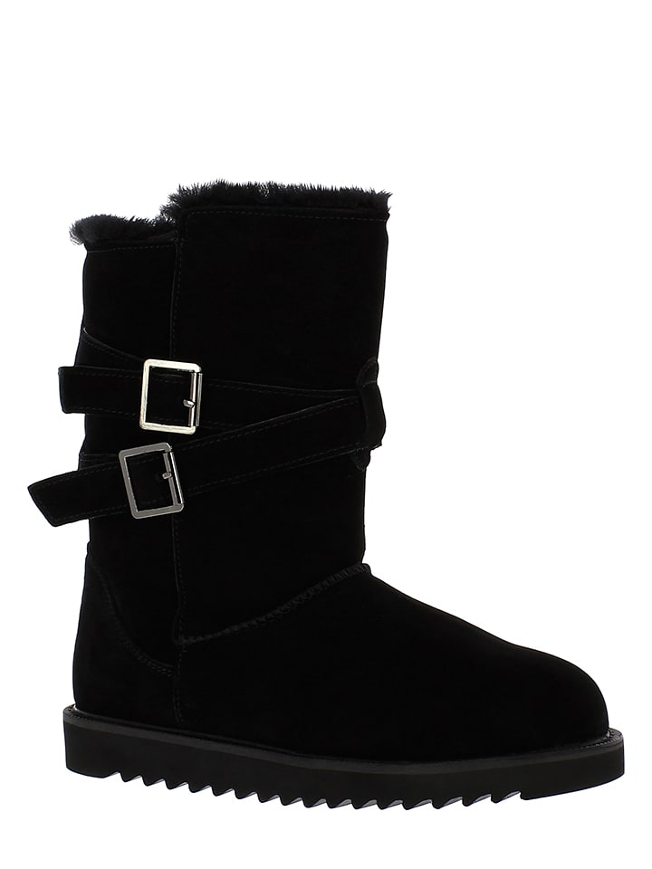 Gooce Skórzane kozaki zimowe "Huntspill Waterproof" w kolorze czarnym rozmiar: 36