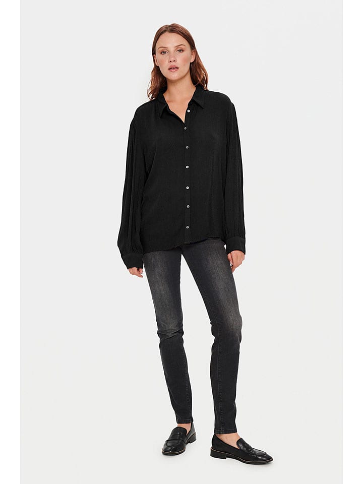 SAINT TROPEZ Bluzka "Alba" w kolorze czarnym rozmiar: XS