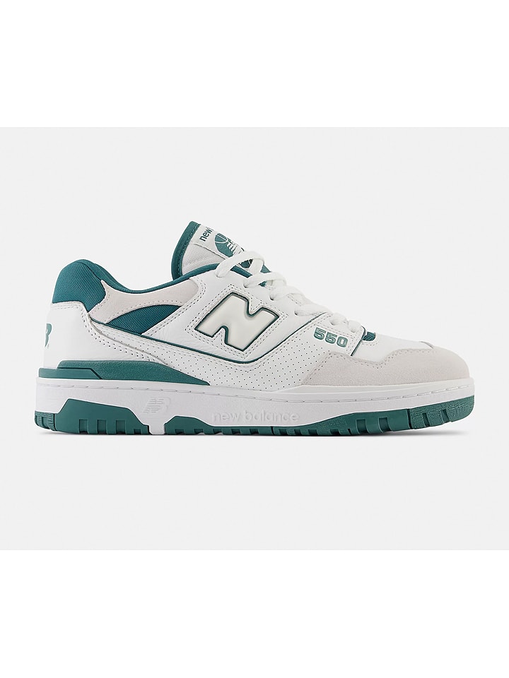 New Balance Skórzane sneakersy "550" w kolorze biało-zielonym rozmiar: 42,5