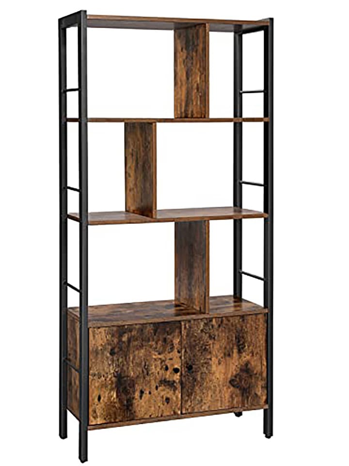 Songmics Regał w kolorze brązowo-czarnym na książki - 74 x 154,5 x 30 cm rozmiar: onesize