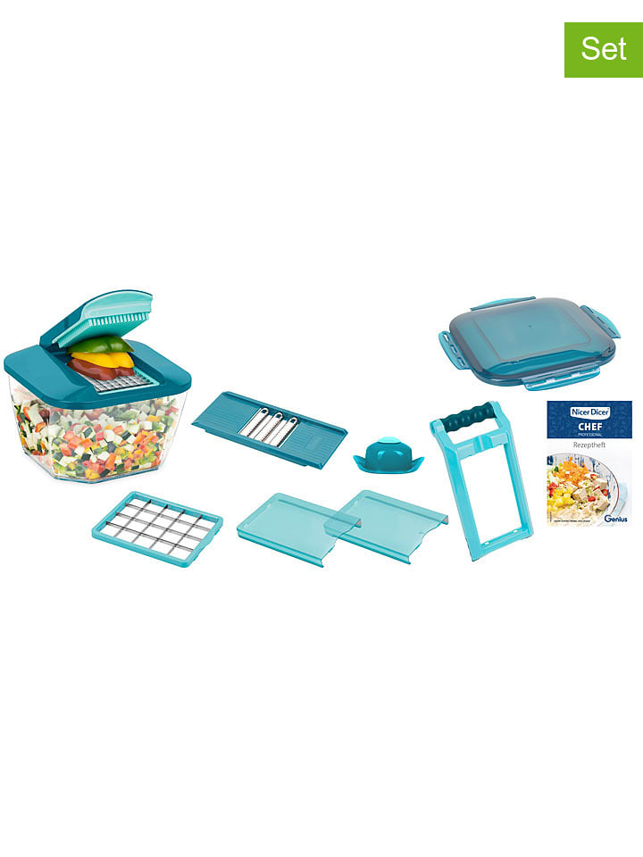 Nicer Dicer 12-częściowy zestaw "Nicer Dicer Chef Professional" w kolorze morskim rozmiar: onesize