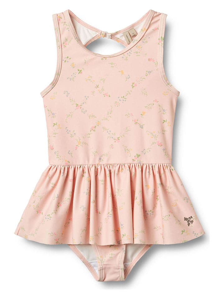 Wheat Strój kąpielowy "Erna" w kolorze jasnoróżowo-zielonym rozmiar: 110