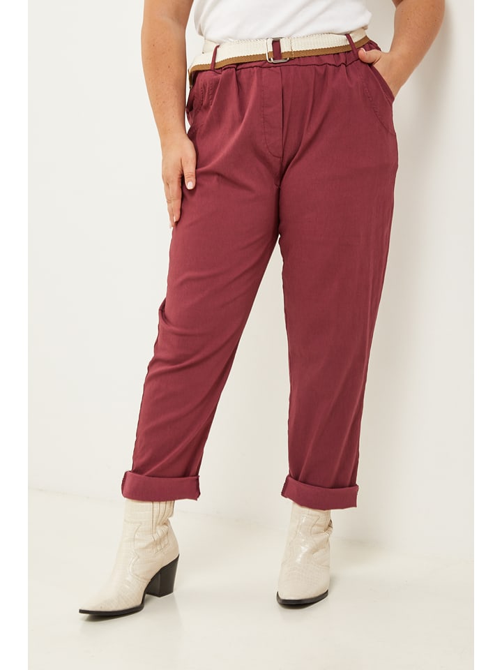 Curvy Lady Spodnie w kolorze bordowym rozmiar: 40/42