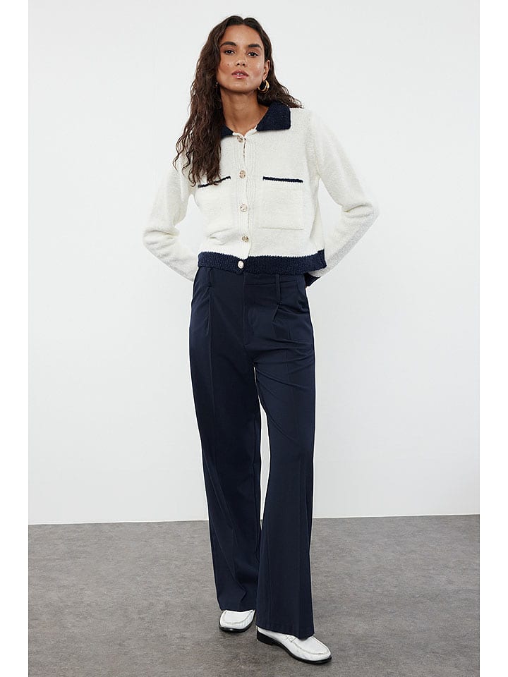 trendyol Kardigan w kolorze biało-granatowym rozmiar: M