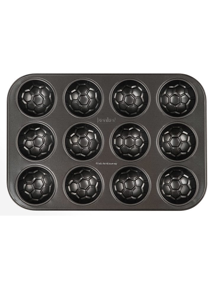 Zenker Blacha w kolorze antracytowym na muffinki z motywem piłki nożnej rozmiar: onesize