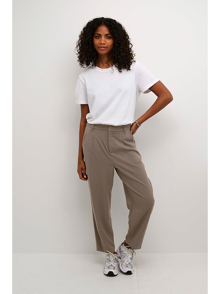 Kaffe Spodnie w kolorze jasnobrązowym rozmiar: 40