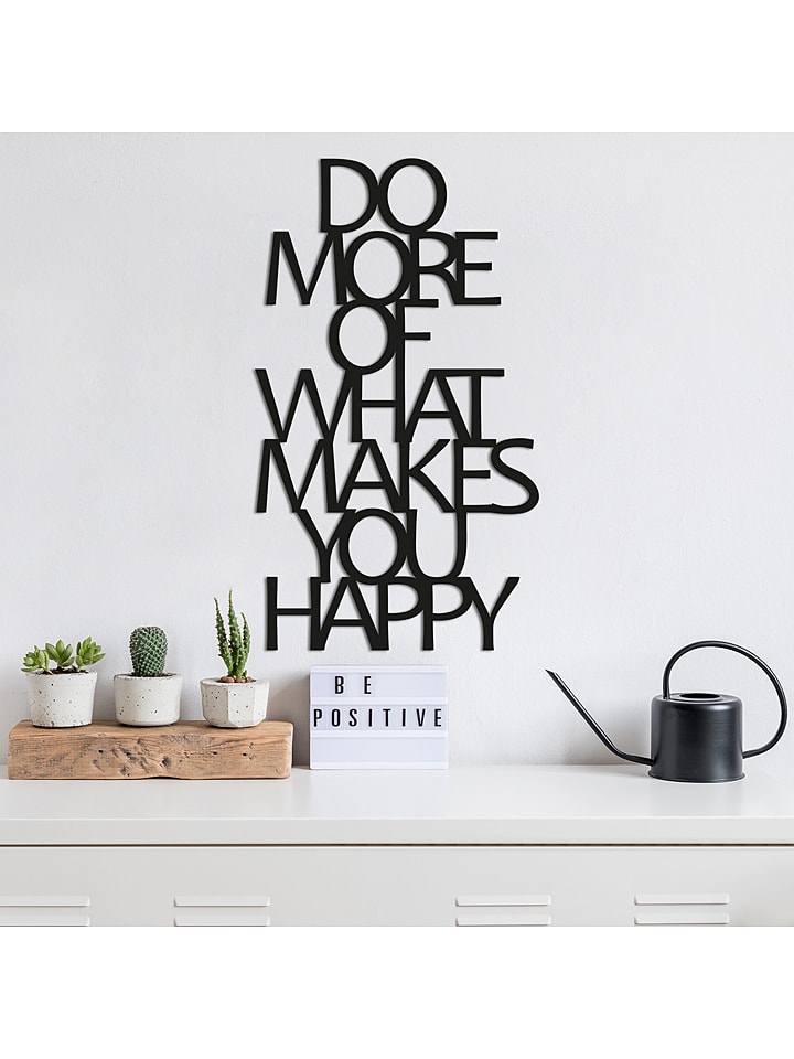 ABERTO DESIGN Dekoracja ścienna "Do More Of What Makes You Happy" - 41 x 70 cm rozmiar: onesize