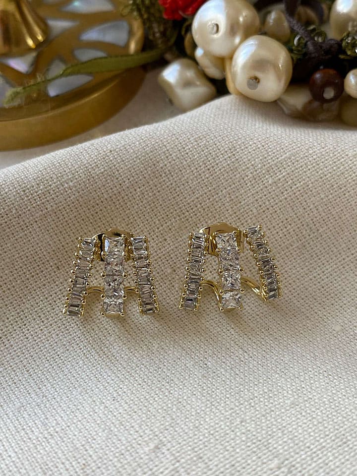 Luseera Pozłacane kolczyki-wkrętki z cyrkoniami rozmiar: onesize