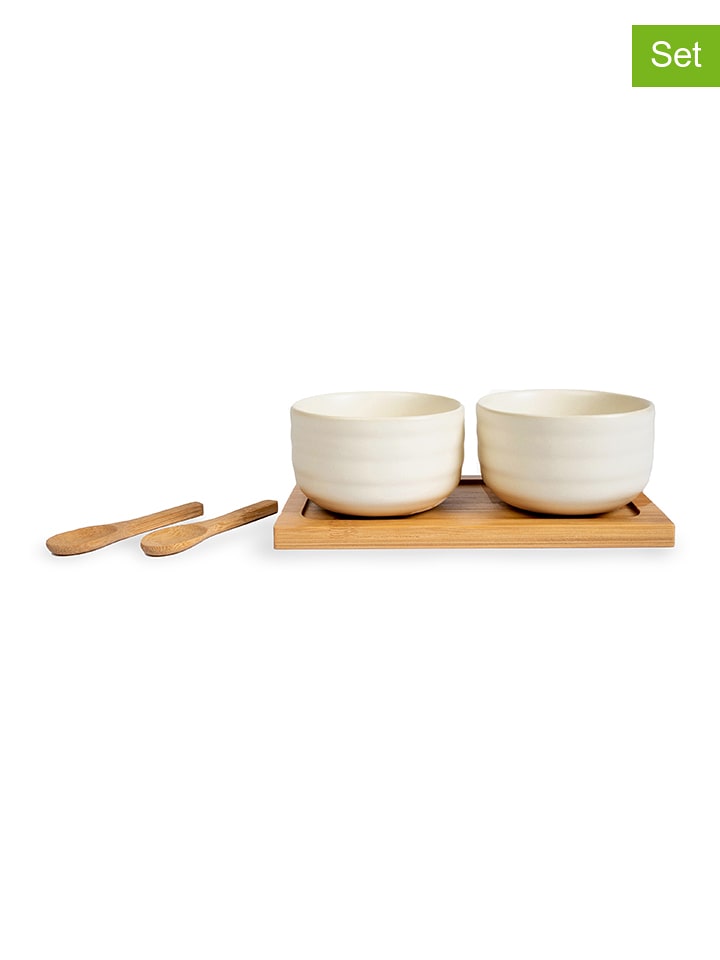 Sagaform 5-częściowy zestaw w kolorze beżowo-białym do serwowania - 17,5 x 6 x 9 cm rozmiar: onesize