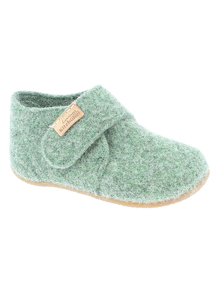 Living Kitzbühel Wełniane kapcie w kolorze ciemnozielonym rozmiar: 20