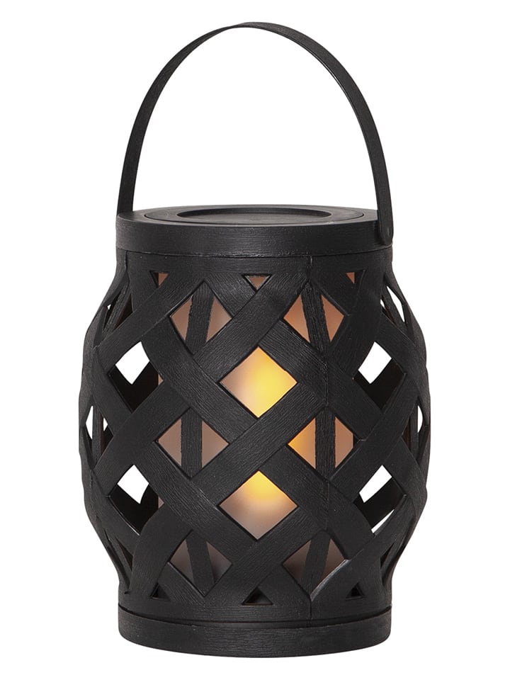 STAR Trading Lampion LED "Flame Lantern" w kolorze czarnym - wys. 16 cm rozmiar: onesize