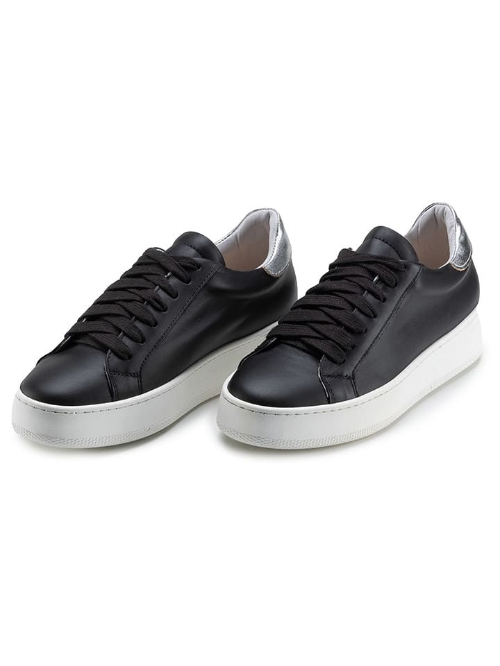 Anna Morellini Skórzane sneakersy "Amella" w kolorze czarnym rozmiar: 39