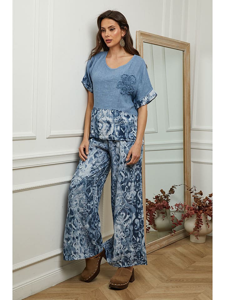 Plume Lniana bluzka "Joker" w kolorze niebieskim rozmiar: M