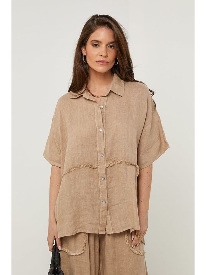 Rodier Lin Lniana koszula w kolorze karmelowym rozmiar: S/M