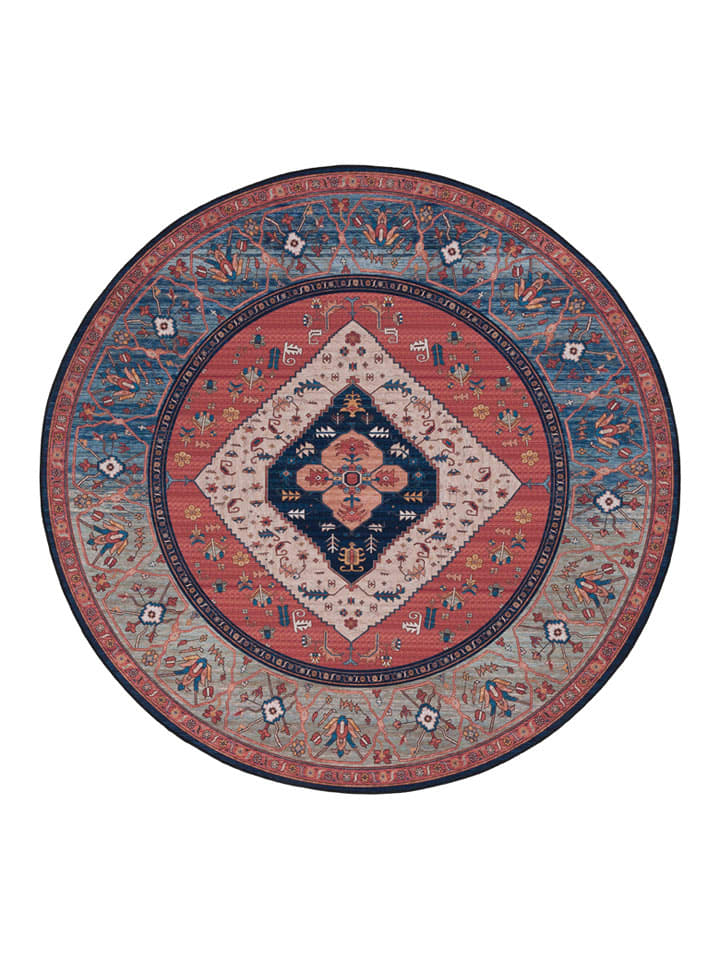 Safavieh Dywan "Tucson" w kolorze czerwono-niebiesko-beżowym rozmiar: 122x122 cm