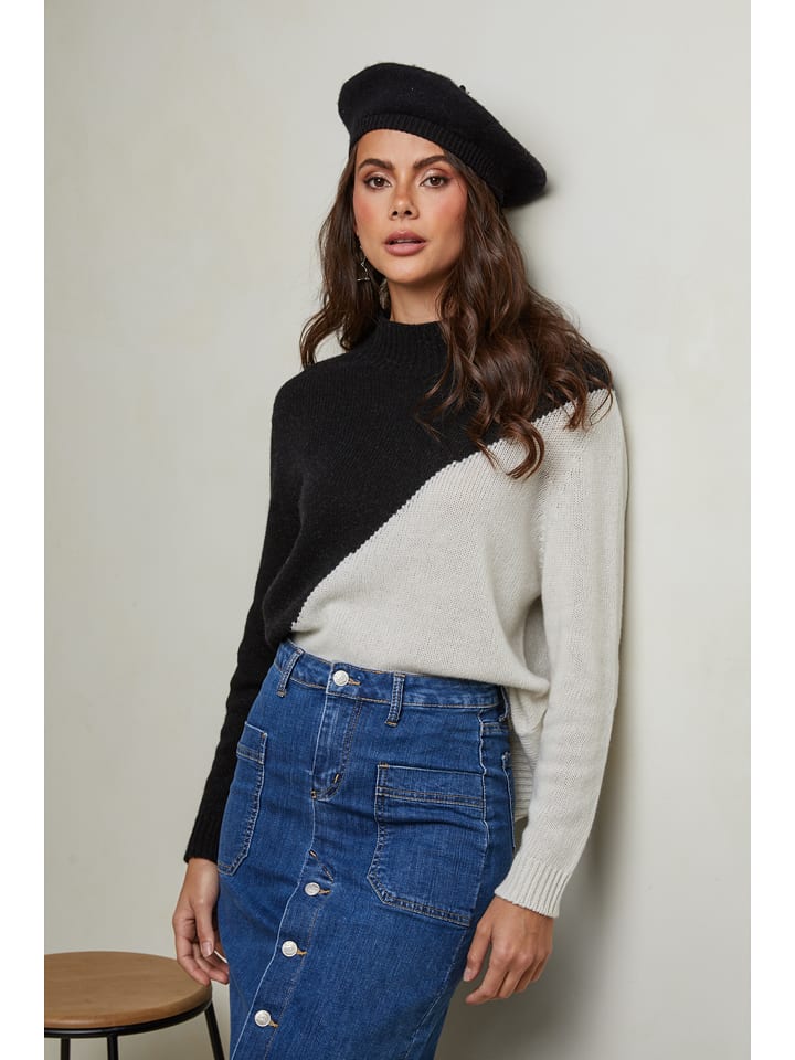 Joséfine Sweter "Csorna" w kolorze biało-czarnym rozmiar: M