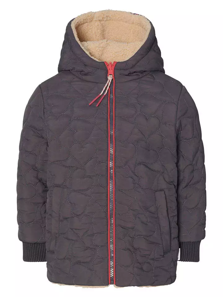 Noppies Dwustronna kurtka pikowana "Nisko" w kolorze antracytowo-beżowym rozmiar: 122