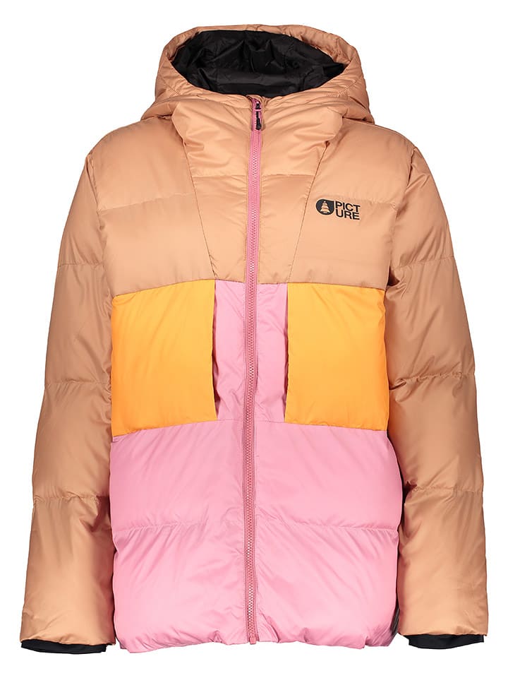 PICTURE Kurtka zimowa "Skarary" w kolorze jasnobrązowo-żółto-jasnoróżowym rozmiar: S