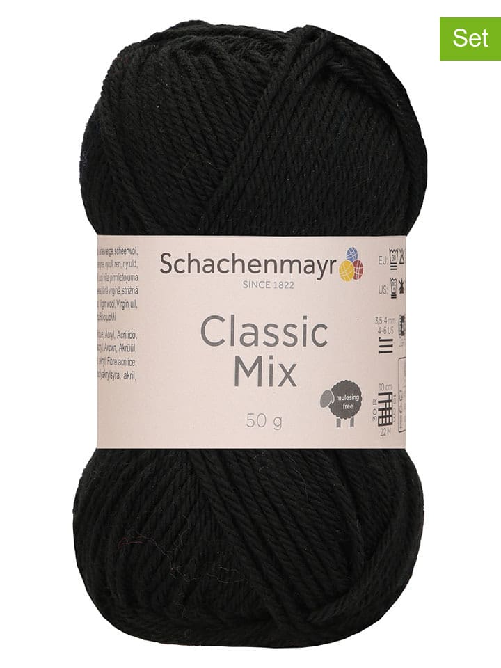 Schachenmayr since 1822 Mieszana przędza wełniana (10 szt.) w kolorze czarnym - 10 x 50 g rozmiar: onesize