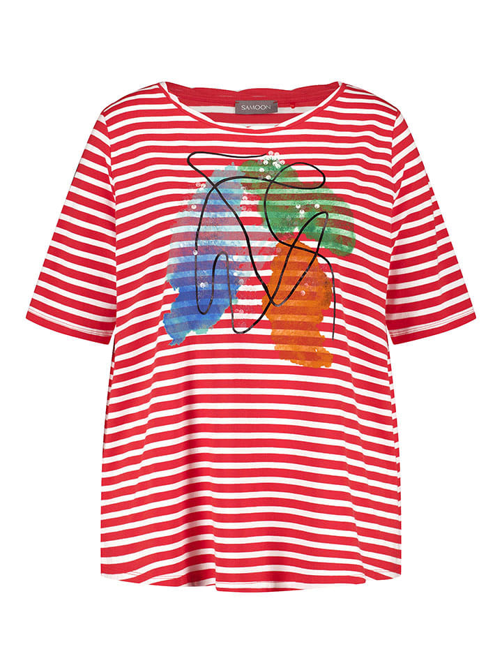 SAMOON Koszulka w kolorze czerwono-białym rozmiar: 46