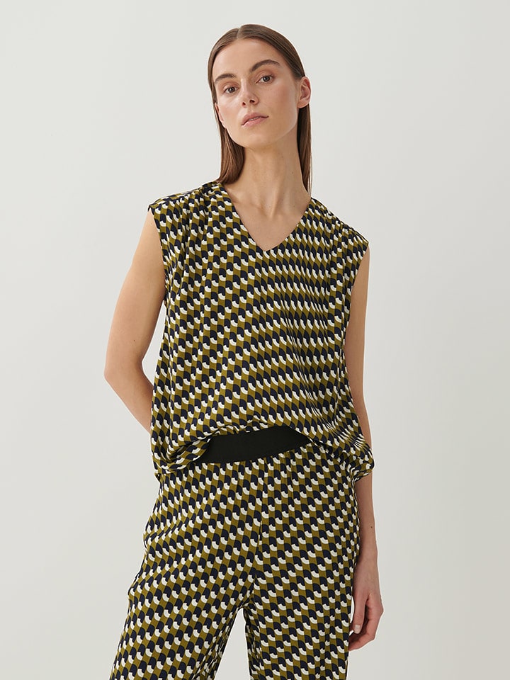 Someday Bluzka w kolorze oliwkowo-czarnym rozmiar: 40