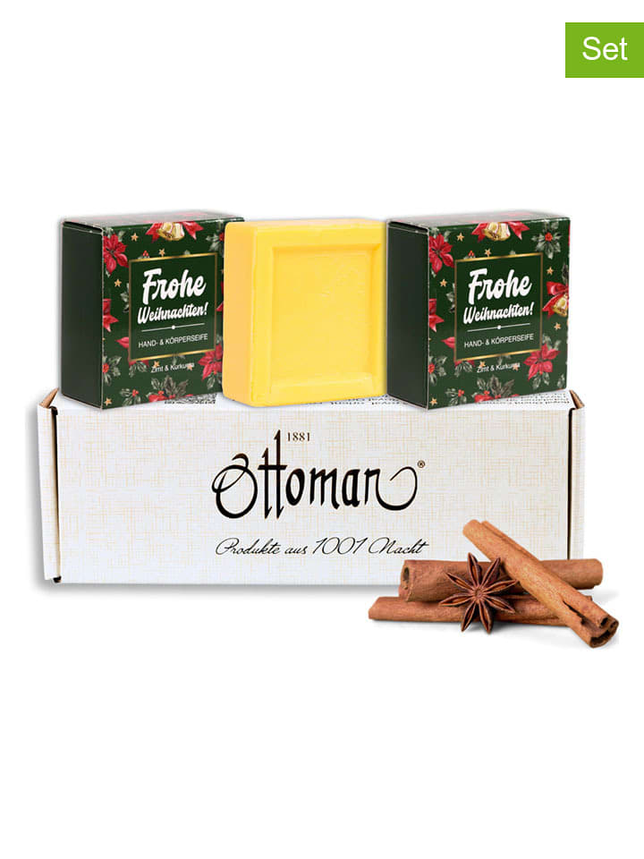 Ottoman Mydła (3 szt.) "Cinnamon & Turmeric" do rąk i ciała - po 125 g rozmiar: onesize