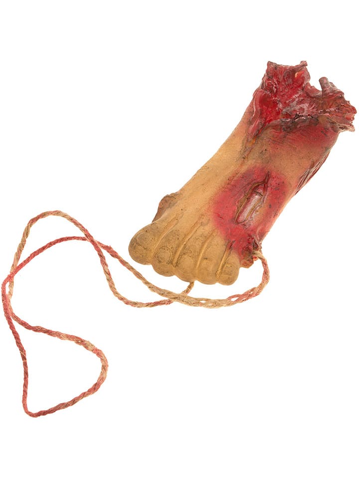 CHAKS Zawieszka dekoracyjna "Blooded Foot" w kolorze kremowo-czerwonym - dł. 15 cm rozmiar: onesize