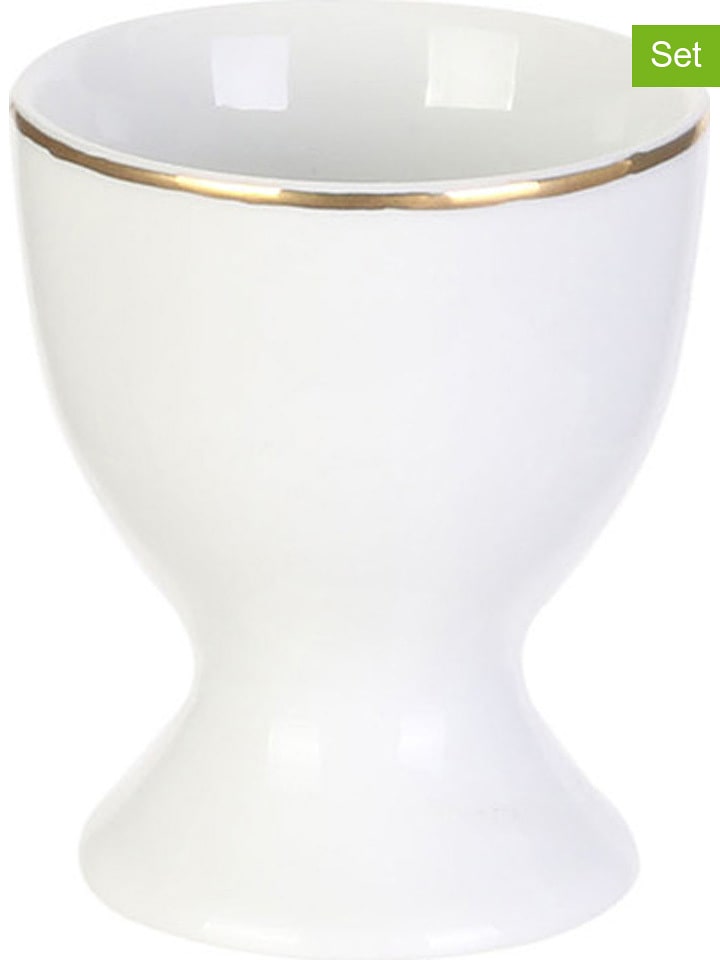 every ware Kieliszki (6 szt.) w kolorze białym na jajka - wys. 7,2 x Ø 4,8 cm rozmiar: onesize