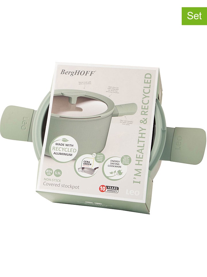 BergHOFF 2-częściowy zestaw "Balance" w kolorze zielonym - wys. 14 x Ø 24 cm rozmiar: onesize